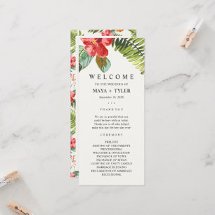 Programme Tropical Flower Greenery Wedding