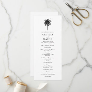 Programme Tropical Palm Tree Wedding