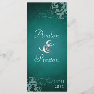 Programme turquoise de mariage de rouleau