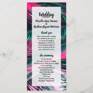 Programme Turquoise rose Tropical Summer Palm Tree Fronds