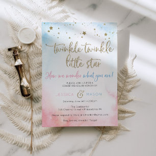 Programme Twinkle Twinkle Gender Reveal Invites Card