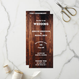 Programme Typographie en bois de grange rustique mariage rur