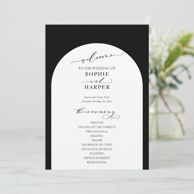 Programme Typographie simple, Arc sur Black Elegant (Debout devant)