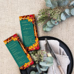 Programme Un Imaginaire Turquoise et automnal Gold Rustic Re<br><div class="desc">Un Imaginaire Turquoise & Automne Gold Rustic Reverie Wedding Carte Programme Guidez vos invités à travers votre journée spéciale avec notre programme de mariage exquis. Ce design captivant présente un décor rustique de feuilles d'automne, complété par un panneau turquoise plus court, orné d'un cadre doré chatoyant et entouré de feuillage...</div>