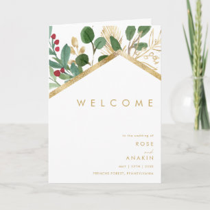 Programme Végétation de Noël moderne   Mariage plié blanc