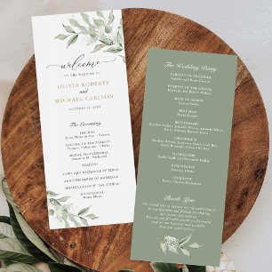Programme Verdure Branche d'olivier Mariage d'or du souffle