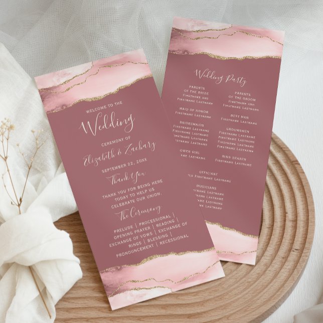 Programme Vibrer rose or Agate Dusty Rose Mariage (Créateur téléchargé)