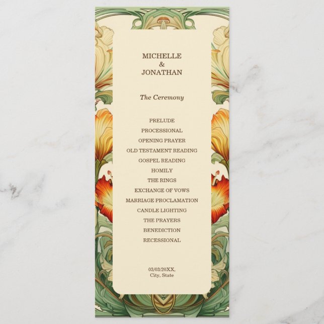 Programme Vintage Chic Botanique Art Nouveau Alfonse Mucha (Devant)