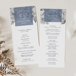 Programme vintage de mariage floral   Ardoise