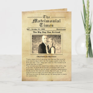 Programme vintage de mariage style journal