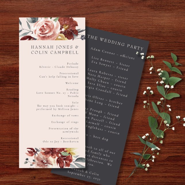 Programme Vintage Marsala Blush Pewal Floral (Créateur téléchargé)