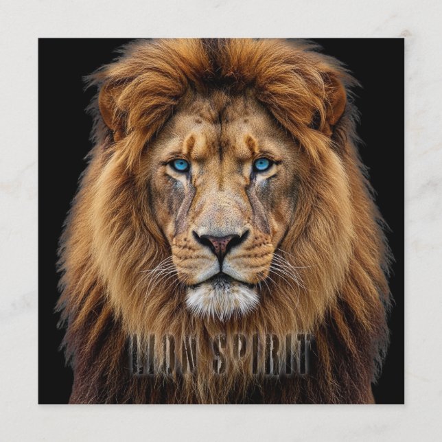 Programme Visage majestueux de lion aux yeux bleus | Faune A (Devant)