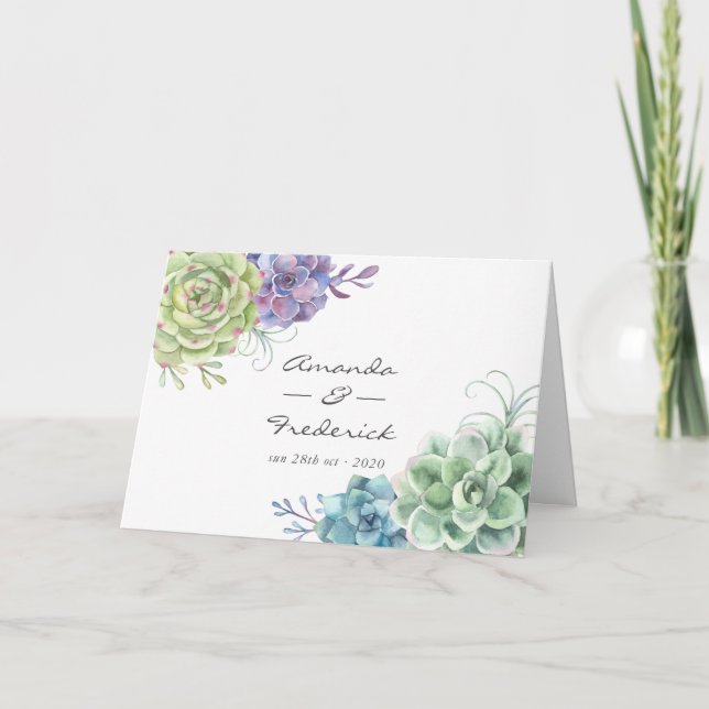 Programme Watercolor Desert Cactus Succulents Mariage (Devant)
