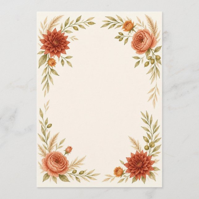Programme Watercolor Terracotta Wedding Program (Devant)