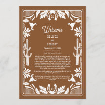 Western Country Cowboy Mariage Itinéraire Brown