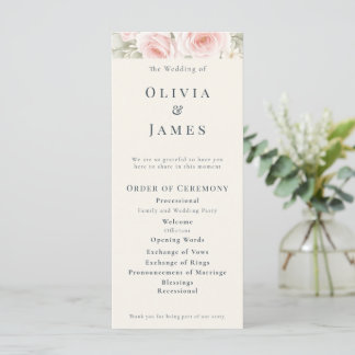 Programme Whispered Petals Elegant Minimalist Wedding