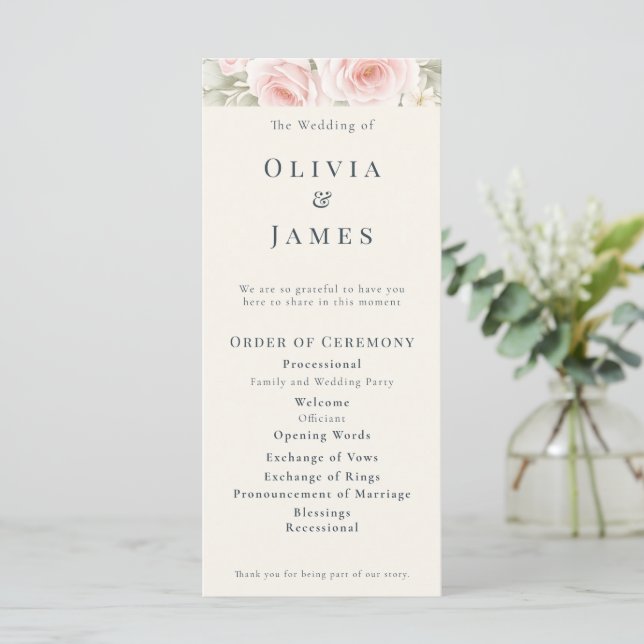 Programme Whispered Petals Elegant Minimalist Wedding  (Debout devant)