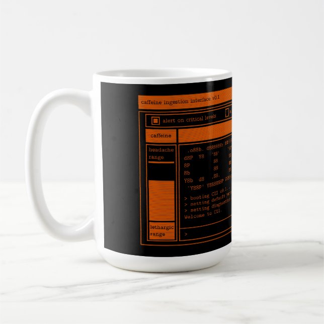 Programmer Orange Terminal Café Mug (Gauche)