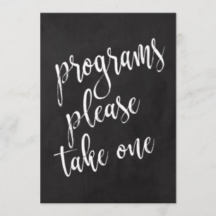Programmes Abordable Chalkboard Mariage Sign