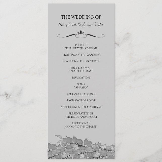 Programmes de cérémonie des mariages (Devant)