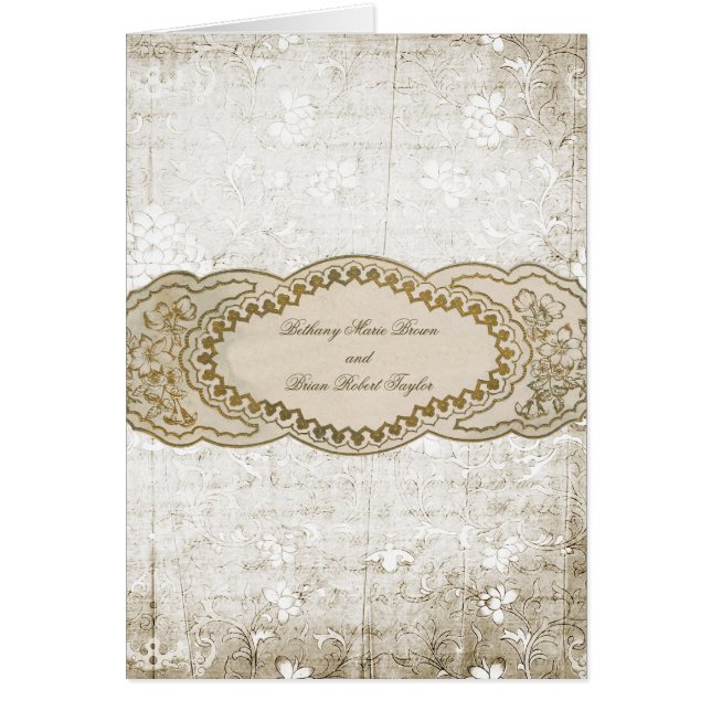 Programmes de cérémonie vintage des Mariages flora (Devant)