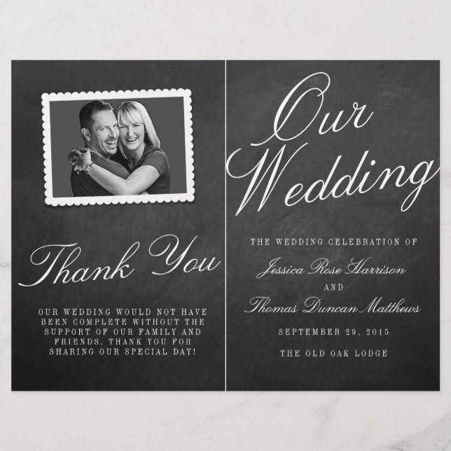 Programmes de collection de Mariages Chalkboard Fa (Devant)