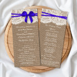 Programmes de collection de Mariages Rustic Blue B<br><div class="desc">La collection rustique de mariage bleu arc est un design étonnant avec un joli arrière - plan rustique effet burlap avec un cadre romantique vintage effet dentelle blanche et un arc bleu étonnant. Ces programmes peuvent être personnalisés pour votre occasion spéciale et feraient le modèle parfait pour les mariages, douches...</div>