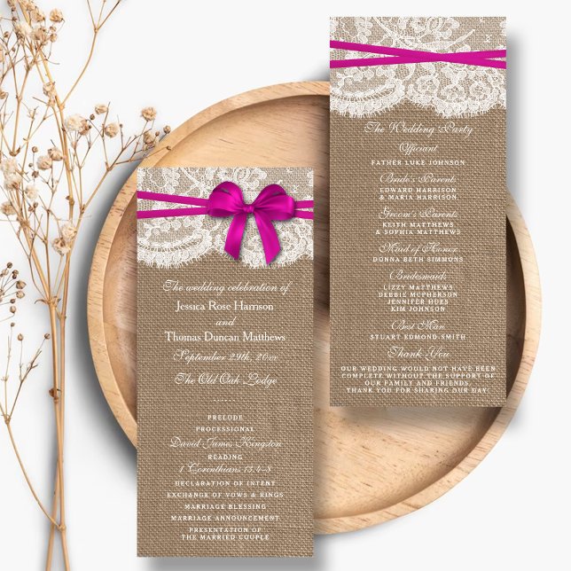 Programmes de collection de Mariages Rustic Pink B (Créateur téléchargé)