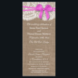 Programmes de collection de Mariages Rustic Pink B<br><div class="desc">La collection rustique de mariage arc rose est un design étonnant avec un joli arrière - plan rustique effet burlap avec un ensemble romantique vintage effet dentelle blanche et un superbe arc rose. Ces programmes peuvent être personnalisés pour votre occasion spéciale et feraient le modèle parfait pour les mariages, douches...</div>