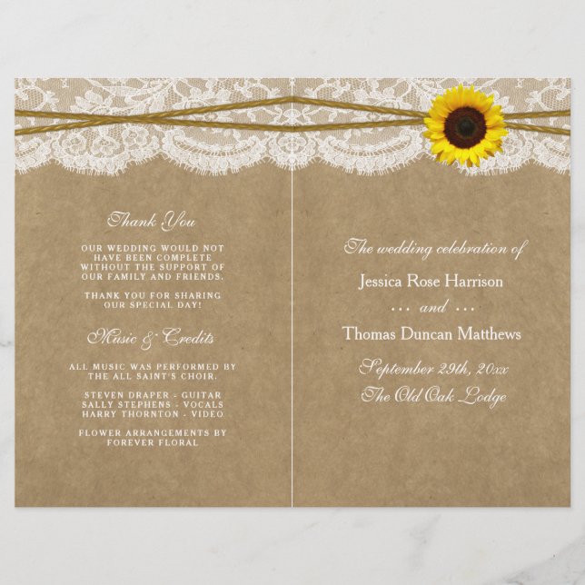 Programmes de collection Kraft, dentelle et tourne (Devant)