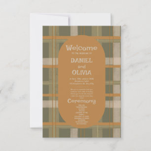 Programmes de mariage à motif tartan celtique écos
