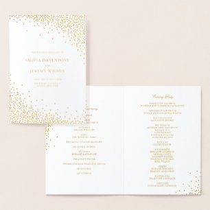 Programmes de mariage à points de confettis en feu