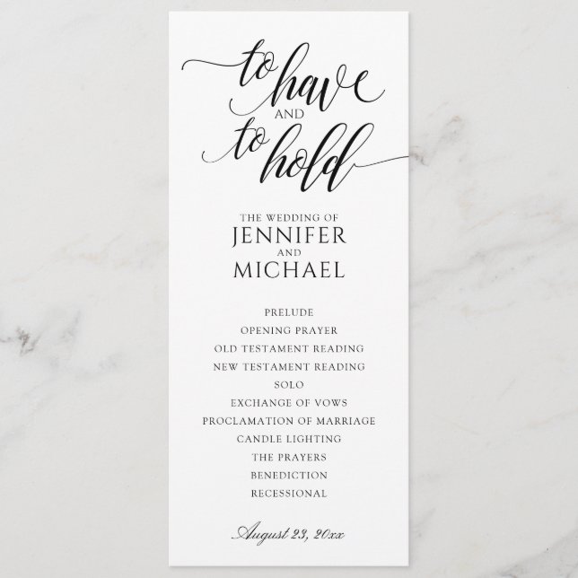 Programmes de mariage à typographie élégante | Noi (Devant)