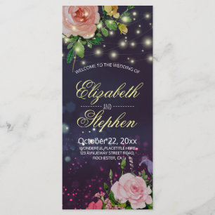 Programmes De Mariage Chic Floral Purple String Lu
