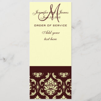 Programmes de mariage Crème Brown Damask