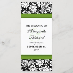 programmes de mariage de fleurs noires et blanches