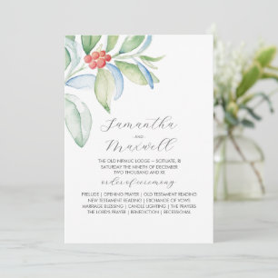 Programmes de mariage de Noël Élégante verdure d'h