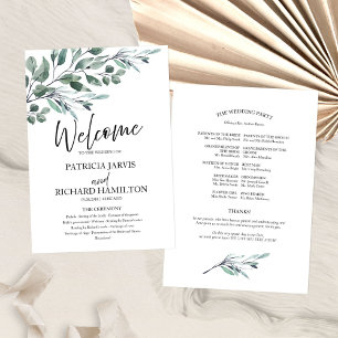 Programmes de mariage de verdure de feuilles d'euc