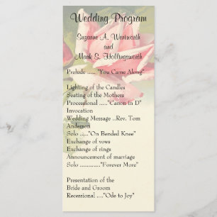 Programmes de mariage des Roses vintages