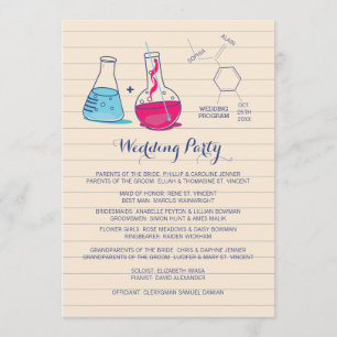 Programmes de mariage en chimie rose et bleue