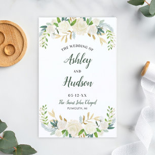 Programmes de mariage floraux de verdure couleur c