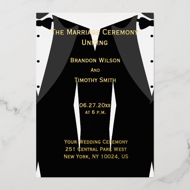 Programmes de mariage gay élégants avec véritable  (Recto)