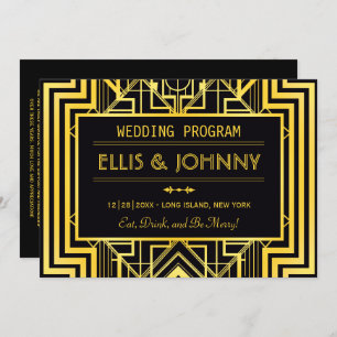 Programmes de mariage géométrique Black & Gold
