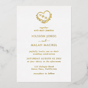 programmes de mariage Invitation à la feuille d'or