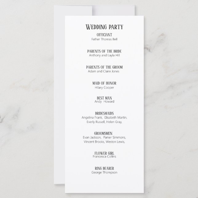 Programmes de mariage Modern daisy Carte Plate (Dos)
