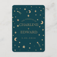 Programmes de mariage Navy Mystical Gold Stars Moo