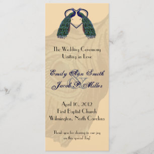 Programmes de mariage Peacock vintages