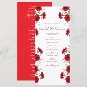 Programmes de mariage romantiques à la rose rouge