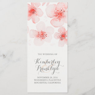Programmes de mariage rose botanique à fleurs d'ea