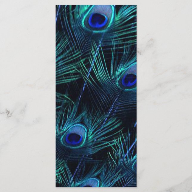 Programmes de mariage Royal Blue Silver Peacock (Devant)